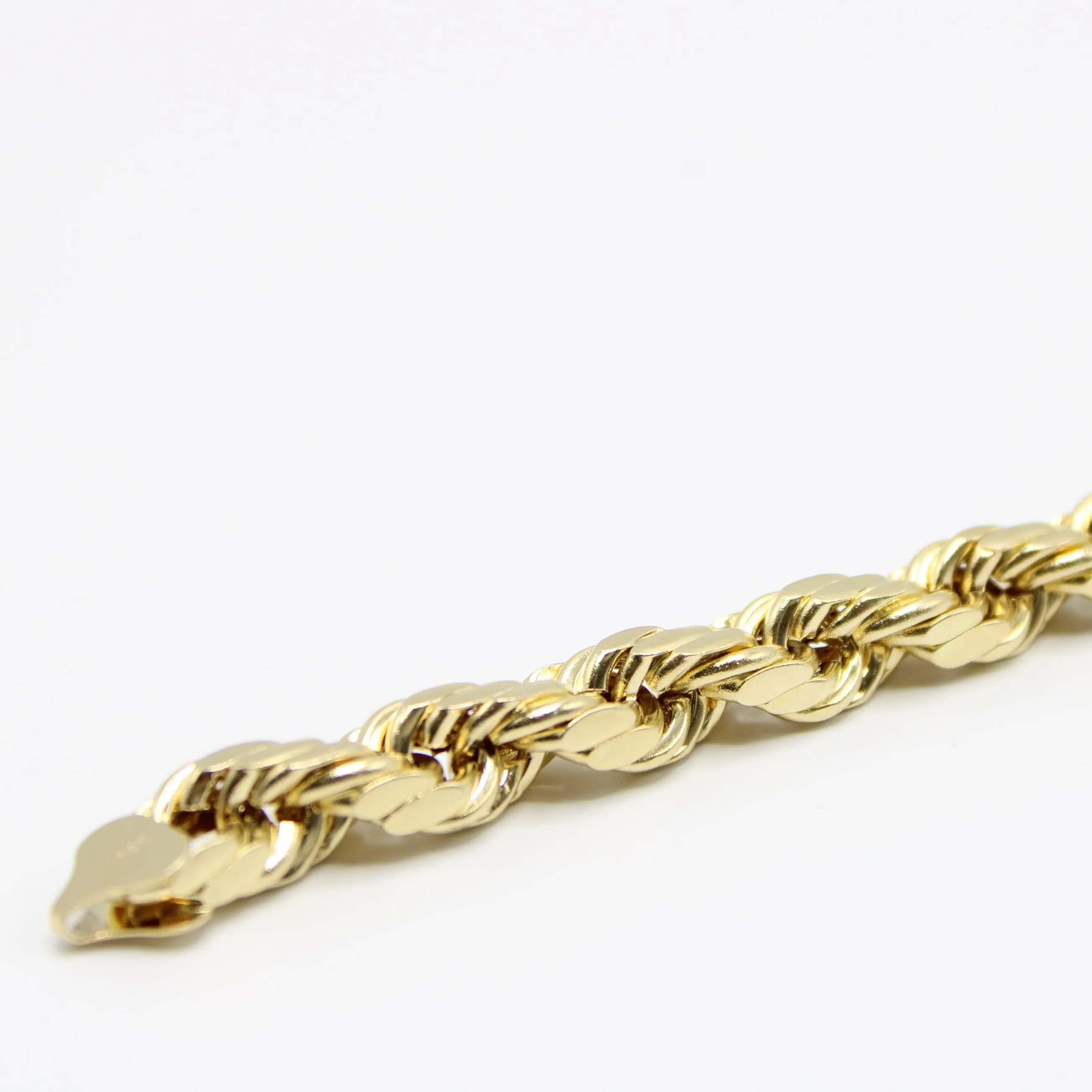 14K Hollow Rope Bracelet Yellow Gold