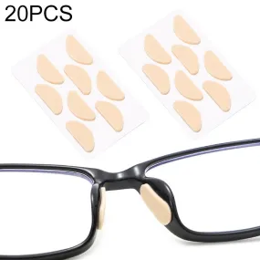 20 PCS Glasses Nose Strip Soft EVA Sponge Nose Mat Comfortable No Pressure Mark Does Not Remove Makeup Anti-Height Eye Frame Nose(D-type Skin Color 1.0mm)