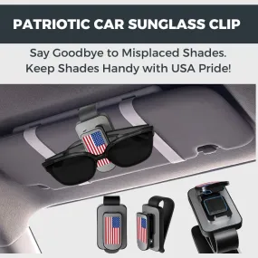 American Flag Car Visor Sunglass Clip