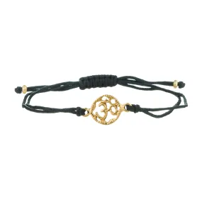 Circular Om Braided Bracelet , Gold Vermeil