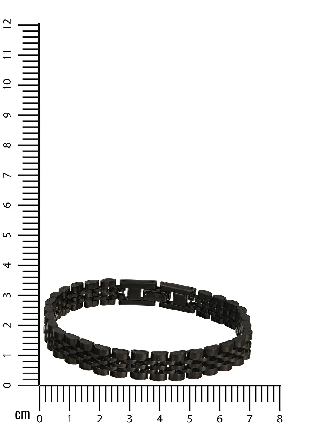 Men Black & Silver Black Rhodium Plated Link Bracelet