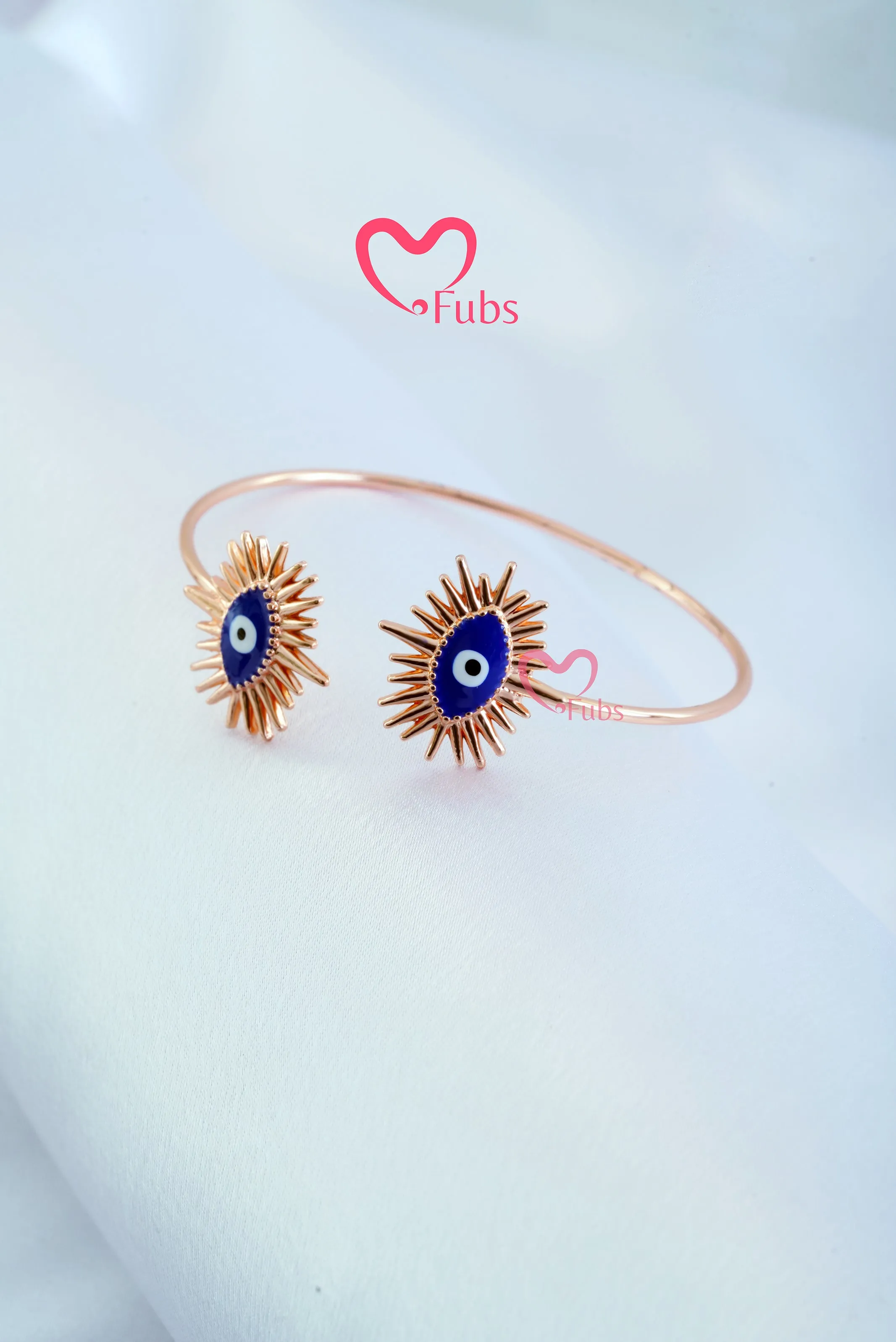 Open Evil Eyes Rose Gold Wristlet