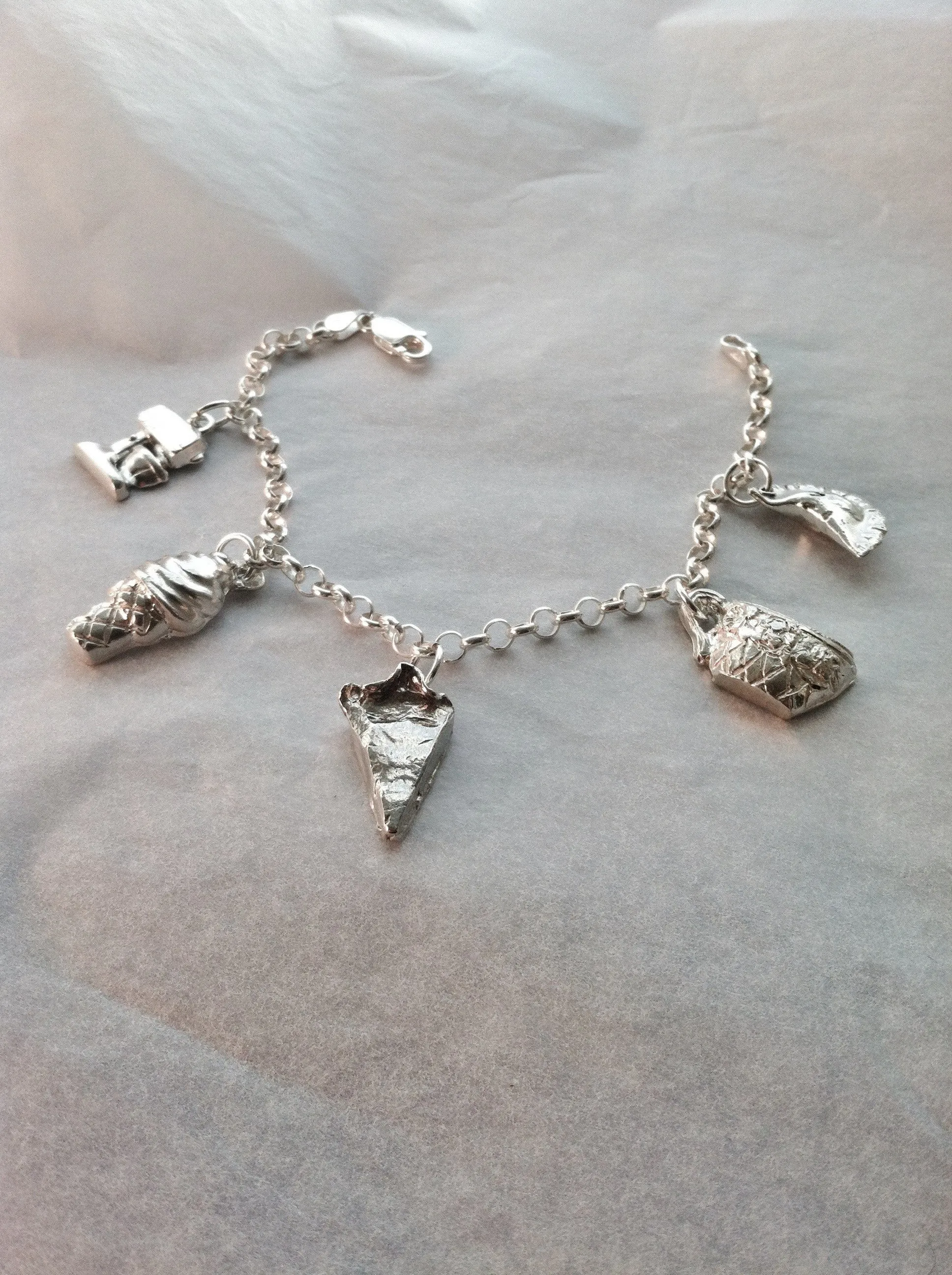 Pastry Chef Charm Bracelet in Sterling Silver