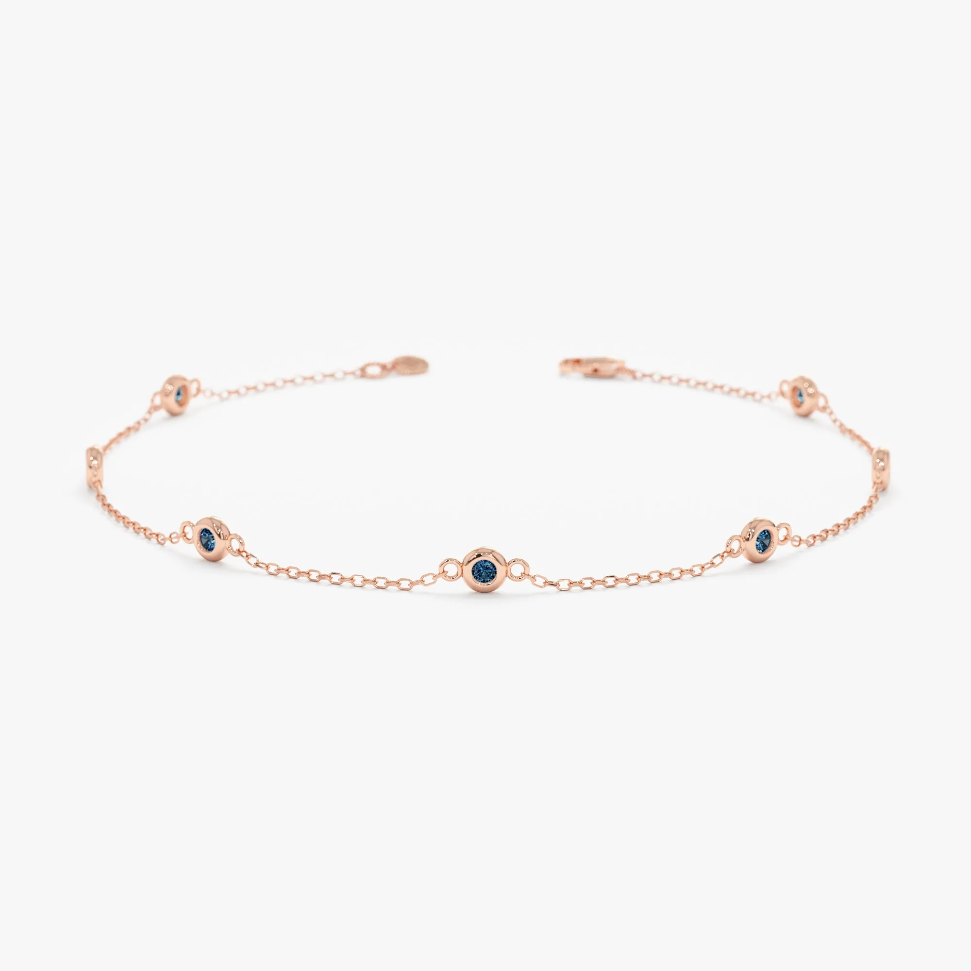 Petite Blue Topaz Station Bracelet, Tabitha