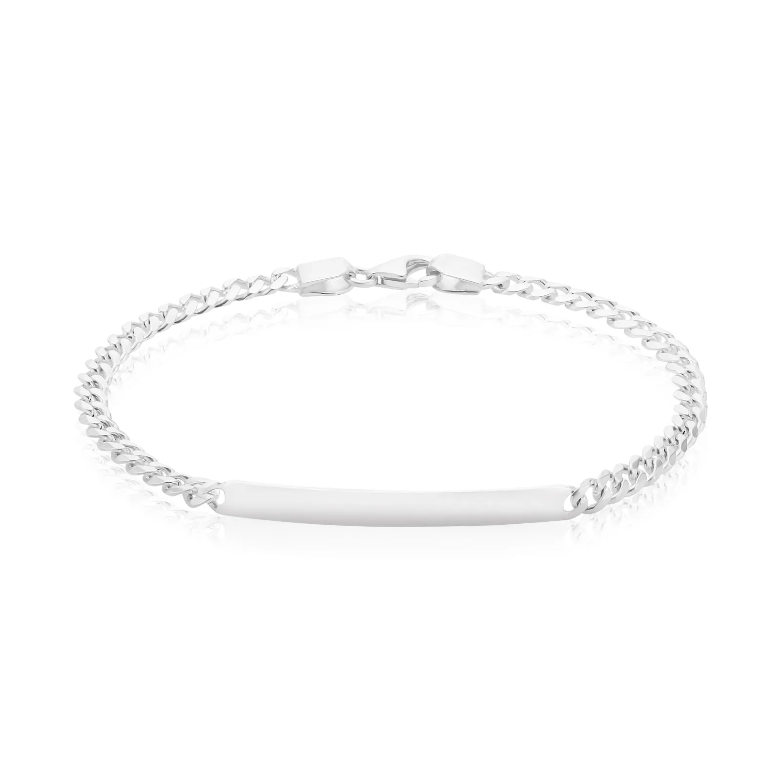 Sterling Silver  Diamond Cut ID Bracelet